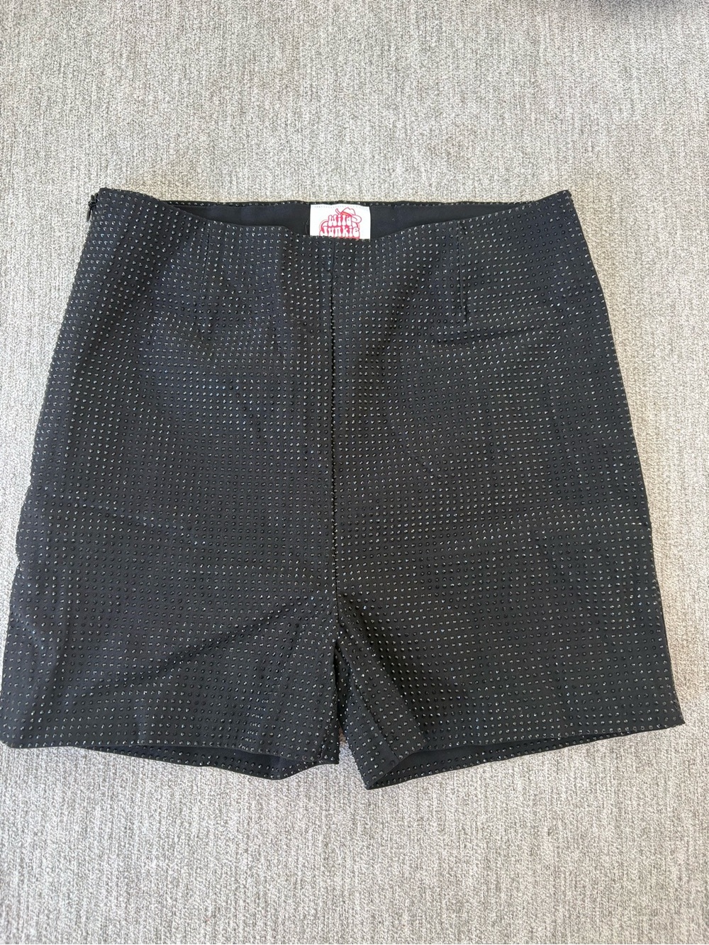 Black Micro-Dot Bermuda Shorts